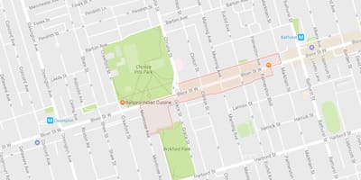 Χάρτης της Koreatown γειτονιά Τορόντο