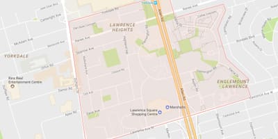 Χάρτης της Lawrence Heights γειτονιά Τορόντο