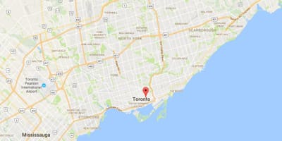 Χάρτης της Moss Park district Τορόντο