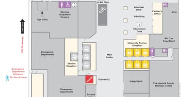 Χάρτης του Mount Sinai Hospital στο Τορόντο