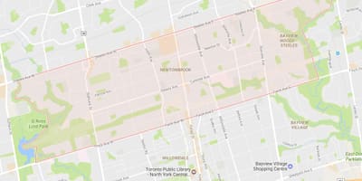 Χάρτης της Newtonbrook γειτονιά Τορόντο