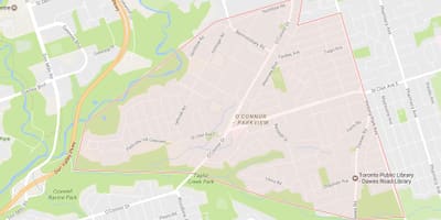 Χάρτης της O ' Κόνορ–Parkview γειτονιά Τορόντο