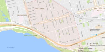 Χάρτης της Parkdale γειτονιά Τορόντο
