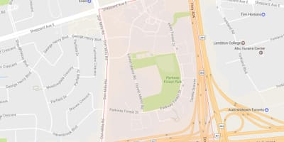 Χάρτης της Parkway Δάσος γειτονιά Τορόντο