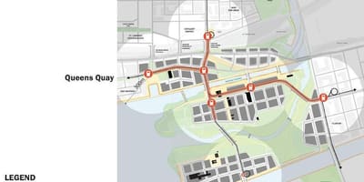 Χάρτης της Projets Ανατολική Ακτή Ανατολικά Bayfront Τορόντο