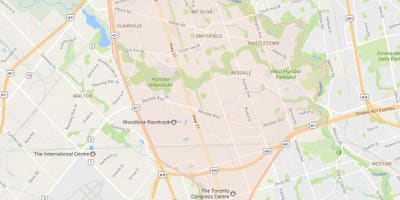 Χάρτης της Rexdale γειτονιά Τορόντο
