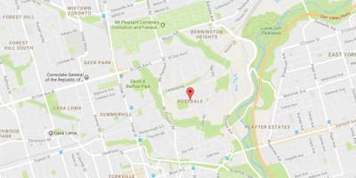 Χάρτης της Rosedale γειτονιά Τορόντο