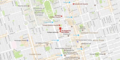 Χάρτης της Sickkids Τορόντο
