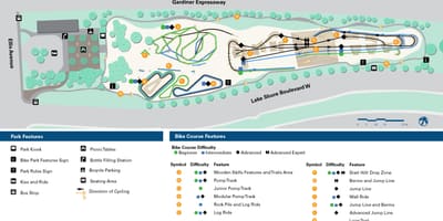Χάρτης της Sunnyside Bike Park Τορόντο