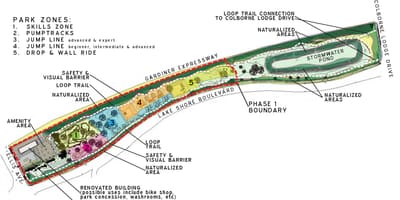 Χάρτης της Sunnyside Bike Park ζώνη Τορόντο