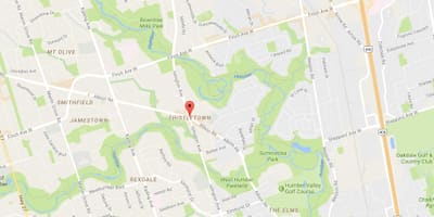 Χάρτης της Thistletownneighbourhood γειτονιά Τορόντο