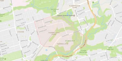 Χάρτης της Thorncliffe Park γειτονιά Τορόντο