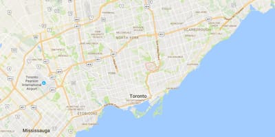 Χάρτης της Thorncliffe Park district Τορόντο