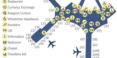 Χάρτης του Τορόντο Pearson airport terminal 1