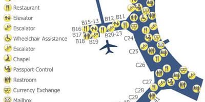 Χάρτης του Τορόντο Pearson airport terminal 3