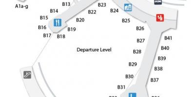 Χάρτης του Τορόντο Pearson airport επίπεδο των αφίξεων στον τερματικό αεροσταθμό 3