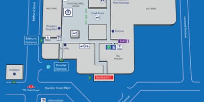 Χάρτης της Toronto Western Hospital