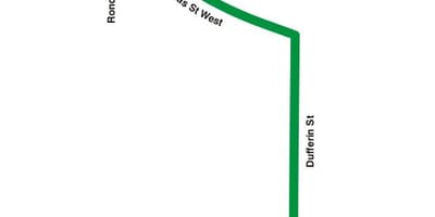 Χάρτης της TTC 193 Έκθεση Πυραύλων δρομολόγιο Τορόντο