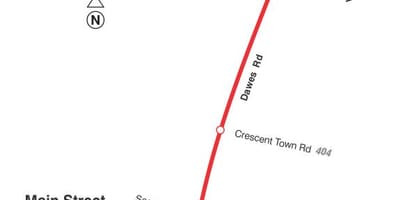 Χάρτης της TTC 23 Ντόους δρομολόγιο Τορόντο