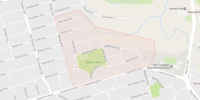 Χάρτης της Wanless Park γειτονιά Τορόντο