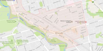 Χάρτης της Weston γειτονιά Τορόντο
