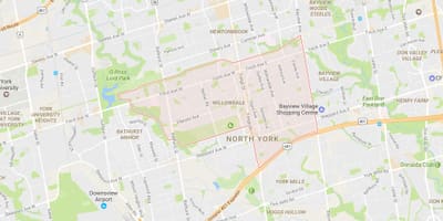 Χάρτης της Willowdale γειτονιά Τορόντο