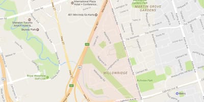 Χάρτης της Willowridge γειτονιά Τορόντο