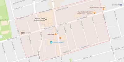 Χάρτης της Yonge και Eglinton γειτονιά Τορόντο