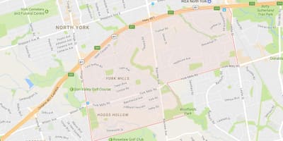 Χάρτης της York Mills γειτονιά Τορόντο