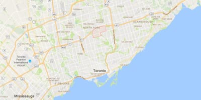 Χάρτης της York Mills περιοχή, Τορόντο