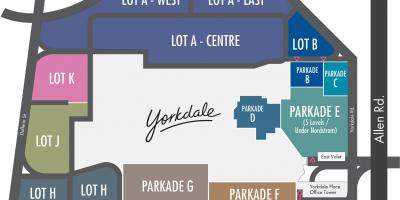 Χάρτης της Yorkdale Shopping Centre στάθμευσης
