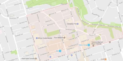 Χάρτης της Yorkville γειτονιά Τορόντο