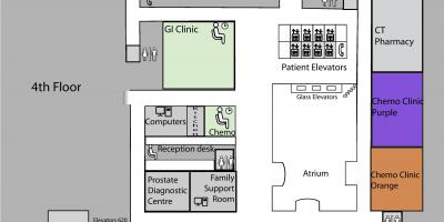 Χάρτης της Πριγκίπισσας Μαργαρίτας Καρκίνο Κέντρο του Τορόντο 4ος όροφος