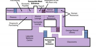 Χάρτης του Αγίου Ιωσήφ κέντρο Υγείας του Τορόντο Sunnyside επίπεδο 1
