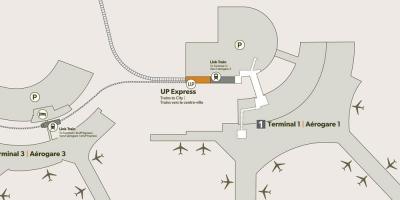 Χάρτης αεροδρόμιο Pearson σιδηροδρομικό σταθμό