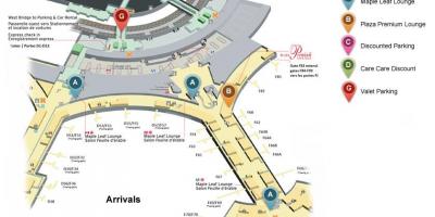 Χάρτης του Τορόντο Pearson διεθνές αεροδρόμιο τερματικό αφίξεων