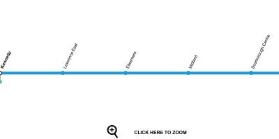 Χάρτης του Τορόντο μετρό γραμμή 3 Scarborough RT