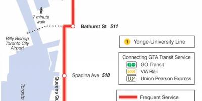 Χάρτης του τραμ γραμμή 509 Harbourfront